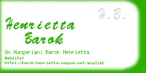 henrietta barok business card